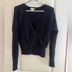 Black Wrap Sweater